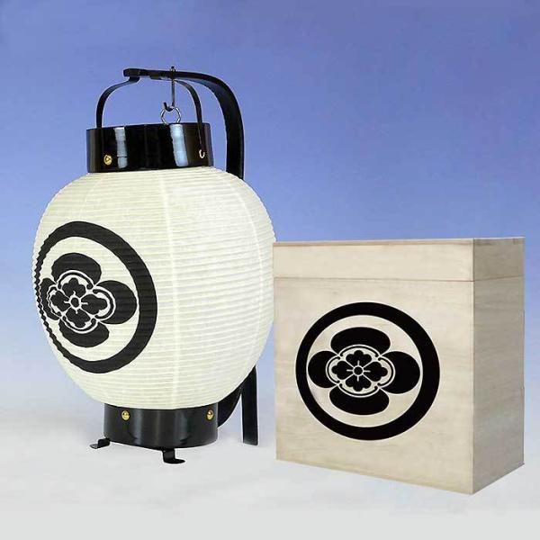 ワンランク上の極上仕上げ黒枠  弓張提灯　お迎え提灯　初盆　＜正面黒色＞盆提灯　※撥水加工済み 　正...