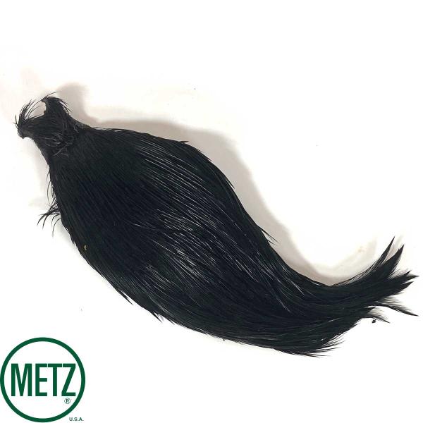 Metz プレミアム ブラック ケープネック ハーフハックル フェザー｜フライタイイング用フェザー ...