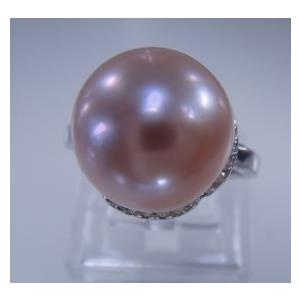 m4196 綺麗 大粒　天然真珠　指輪サイズ調節自由 11.5mm 925銀 パール