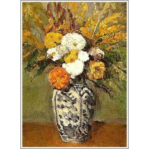 送料無料】絵画：ポール・セザンヌ「オリーブ色の花瓶に活けられた花