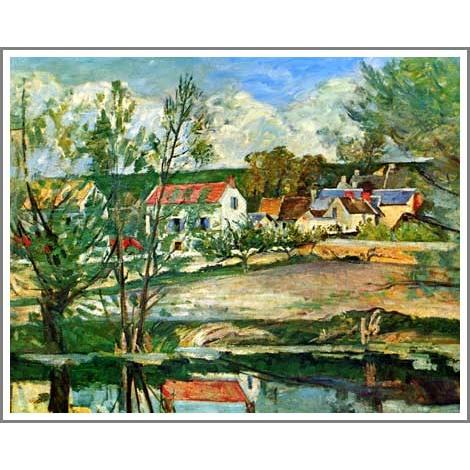 複製画 送料無料 絵画 油彩画 油絵 模写ポール・セザンヌ「ロアーズの谷間の村」F20(72.7×6...