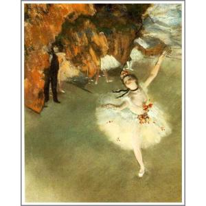 複製画 送料無料 絵画 油彩画 油絵 模写エドガー・ドガ「舞台の二人の