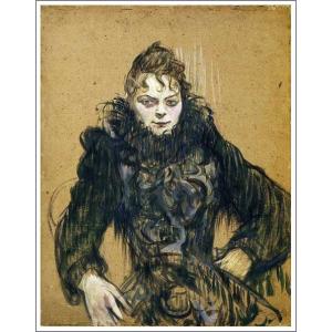 ロートレック、【ムーラン・ド・ラ・ガレットにて】、新品高級額 額装付 送料無料】絵画：ロートレック「ムーラン・ド・ラ・ギャレットにて
