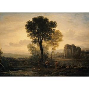 クロード・ロラン「田舎風景」淡彩画（水彩） 3号大 クロード・ロラン「田舎風景」淡彩画（水彩） 3号大 - メルカリ