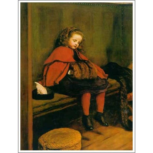 複製画 送料無料 絵画 油彩画 油絵 模写ミレイ「二度目のお説教」F12(60.6×50.0cm)プ...