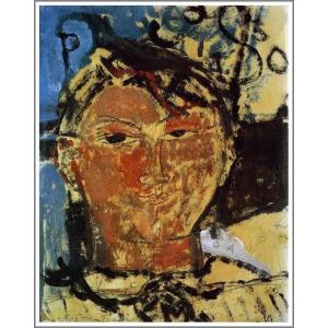 送料無料】絵画：アメデオ・モディリアーニ「青い眼の肖像（ジャンヌ