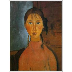 アメデオ・モディリアーニ 赤毛の女 立体複製名画 レプリカ 絵画 アメデオ・モディリアーニ 赤毛の女 立体複製名画 レプリカ 絵画