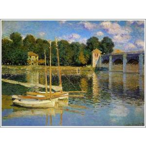複製画 送料無料 絵画 油彩画 油絵 模写クロード・モネ「アルジャントゥイユの橋」F12(60.6×...