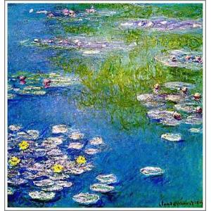 複製画 送料無料 絵画 油彩画 油絵 模写クロード・モネ「睡蓮〜青と