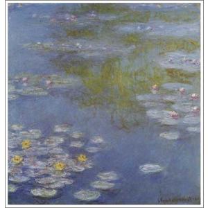 複製画 送料無料 絵画 油彩画 油絵 模写クロード・モネ「睡蓮〜青と
