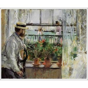 複製画 送料無料 絵画 油彩画 油絵 模写ベルト・モリゾ「夏の日」F10