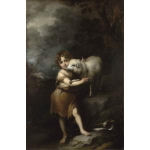 複製画 送料無料 絵画 油彩画 油絵 模写 ムリーリョ【善き牧者としての