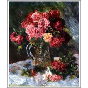 春の花 ルノアール 6号 立体複製名画 額装 油彩画風直筆仕上げ ルノワール 「春の花」 6号 西洋絵画 立体複製名画 【5