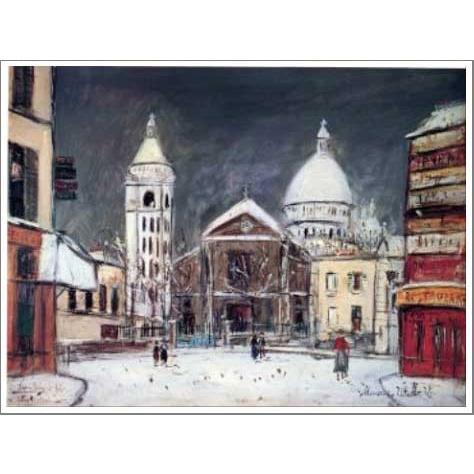 複製画 送料無料 絵画 油彩画 模写モーリス・ユトリロ「雪のサンピエール広場」F6(41.0×31....