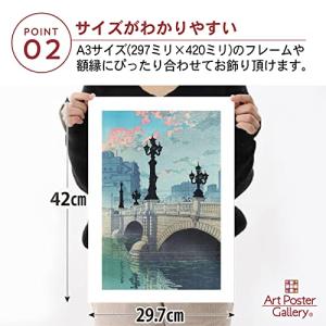 川瀬巴水 作品 ポスター A3サイズ 東海道風...の詳細画像4