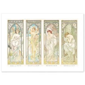 アルフォンス・ミュシャ 『音楽』(四芸術より) リトグラフ 絵画 人物