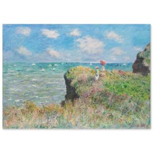クロード モネ プールヴィルの断崖の上の散歩 A2 ポスター モネの絵