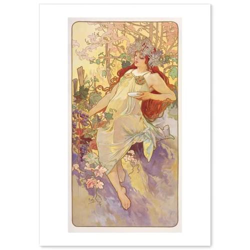 アルフォンス ミュシャ 四季 秋 A3サイズ ポスター グッズ 絵画 おしゃれ インテリア アート ...
