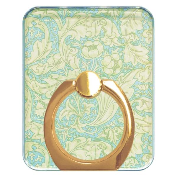 スマホリング 絵画風『ウィリアムモリス (ヤグルマギク)』【iphone/android用 スタンド...