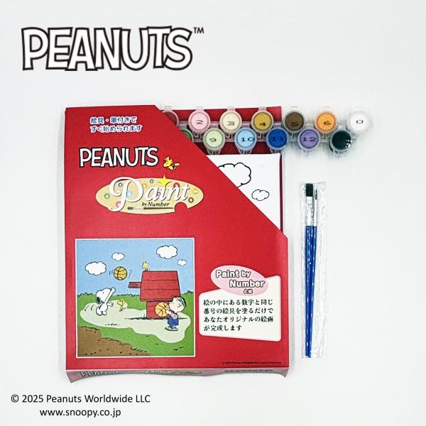 【スヌーピー】　＜バスケットボール＞　ぬりえキャンバス すぐに飾れる　瞑想効果　絵の具でぬるぬりえ　...