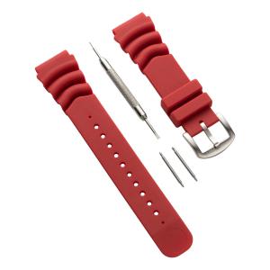 【JMW TOKYO】時計 ベルト バンド　22ｍｍ レッド（赤色）シルバー尾錠 工具 バネ棒 ボックス【JMW TOKYO ダイバーモデル 純正ベルト・バンド】