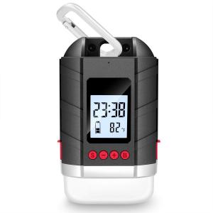 LEDランタン 15600mAh大容量 USB充電式 メモリ点灯機能【3色切替/四つの点灯モード/IP65準拠】デジダル時間/温度/電池残量表示 無段階調光可能 地震/災害/旅行/