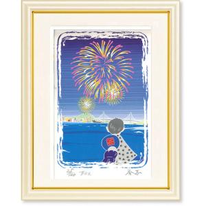 花火と、宇宙「オリジナルイラスト絵画」A4サイズ imgrc0103803881.jpg