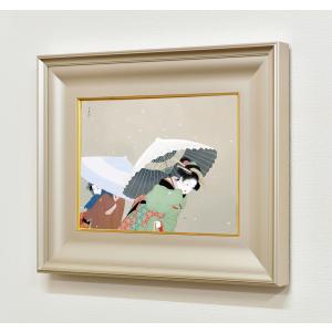 花 絵画 菖蒲 日本画 和風 三沢英伍 「菖蒲」 額付き : アート