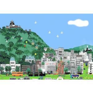 絵画 吉岡浩太郎 緑の城下町 版画 松山 インテリアの詳細画像1