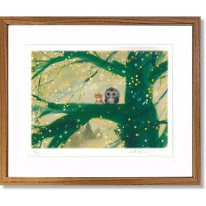 新品 渡辺あきお ねこ ネコ 猫 猫の絵 現代アート ジクレー版画 額装