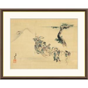 絹谷幸二 日月松桜冨嶽 富士山 絵画 風景画 インテリア ミクスト