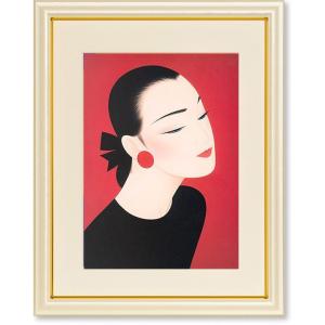 絵画　インテリア　鶴田一郎・パッションレッド　美人画　アート　インテリアアート