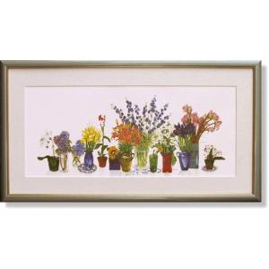 絵画 油絵 マーガレット （SOO） 【肉筆】【油絵】【花】【横長