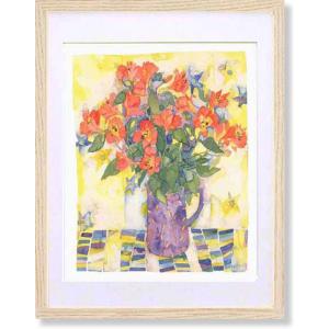 絵画 花 橋本不二子 ライラックの香り 植物画 インテリア 花瓶と
