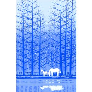 絵画 吉岡浩太郎 白馬 版画 インテリアの詳細画像1