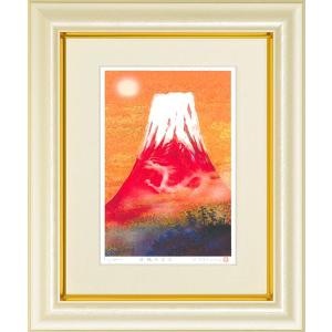 リー、ウーハン、絵画、岩彩、4F、From.line、新品額縁、肉筆、難波田龍起 吉岡浩太郎 幸運来福 「 昇鯉龍神 」(インチ判) ジグレ版画(ラメ
