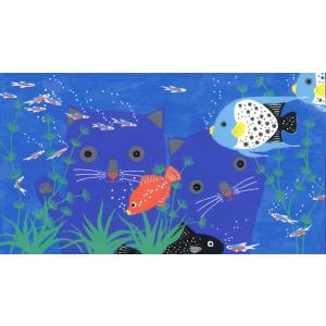 絵画 吉岡浩太郎 猫と魚 版画 現代アート イ...の詳細画像1