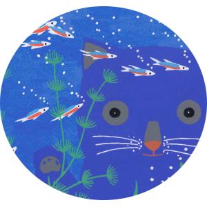 絵画 吉岡浩太郎 猫と魚 版画 現代アート イ...の詳細画像2