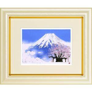 絵画  吉岡浩太郎  吉祥白富士桜  版画  インテリア
