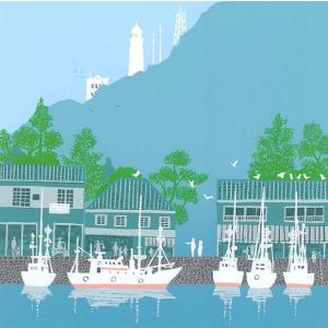 絵画 吉岡浩太郎 漁港 版画 現代アート インテリアの詳細画像1