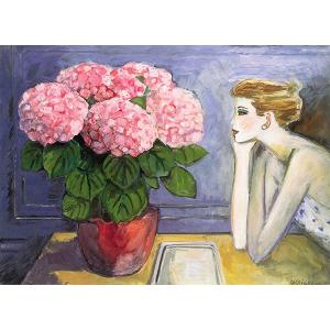 絵画 カシニョール・あじさい 女性画 インテリ...の詳細画像1