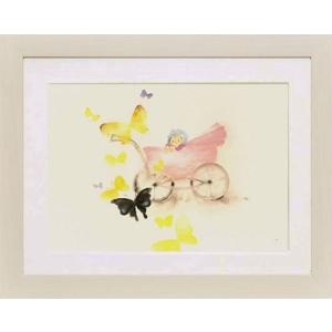 絵画 いわさきちひろ 赤い毛糸帽の少女 額 児童画 色紙 送料無料