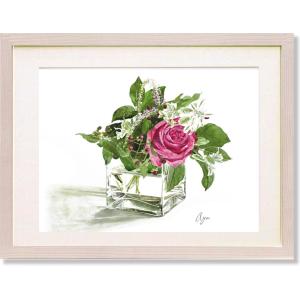 絵画 花　高橋彩・Pink Rose　インテリア