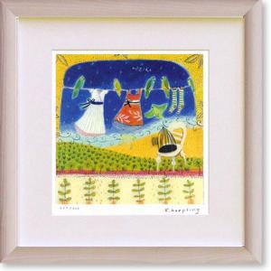 宮永岳彦「 燦 」 (緑のドレス) 色彩銅版画 手彩色 版画 絵画 洋画