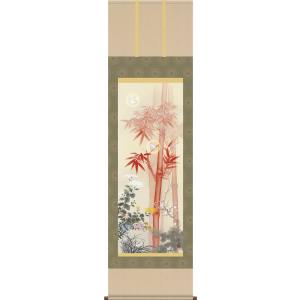 掛け軸 掛軸 桜 森山観月・桜花爛漫 尺五 花鳥画 春 桐箱 風鎮付き