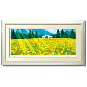 絵画 藤谷壮仁郎・光輝く花畑 版画 インテリア Amazon.co.jp