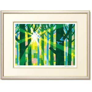 絵画　藤谷壮仁郎・幸せの青い鳥　版画　インテリア