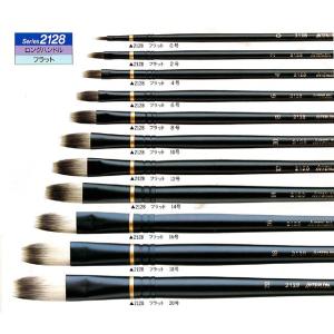 インターロン2128　形状記憶ナイロン毛　油絵・アクリル用絵筆　フラット　10号サイズ