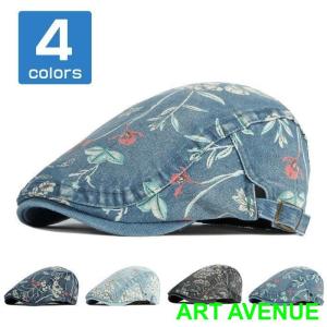 ハンチング帽子 レディース デニム帽子 花柄 ハット