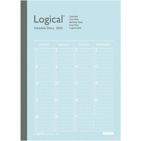 【2026年度版 手帳】 ナカバヤシ ロジカルダイアリー2026月間ノートタイプA／A5／ブルー N...